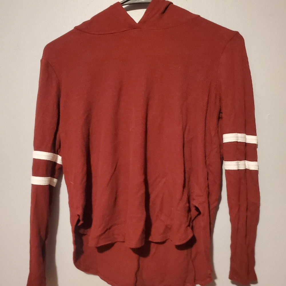 Women's Burgundy Hooded Light Sweatshirt Size S